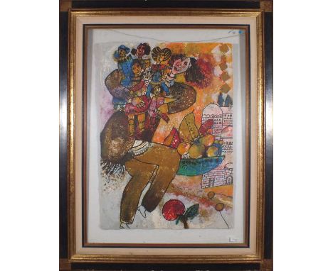 AFTER THEO TOBIASSE (FRENCH 1927–2012) Les enfants que le porte lithograph printed in colours 27" x 18.75" (69cm x 48cm) (irr