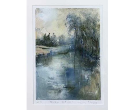 Maureen Cherry (British, Contemporary) "River Bank", limited edition offset lithograph, numbered (4 of 25) signed in pencil, 
