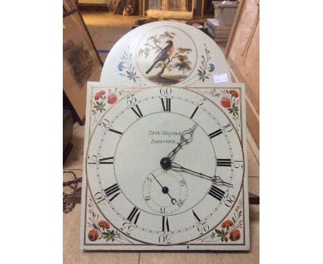 A 19th century longcase clock movement inscribed ‘JW Blaylock, Longtown’ with date hand, along with a 1950’s mantle clock, (2