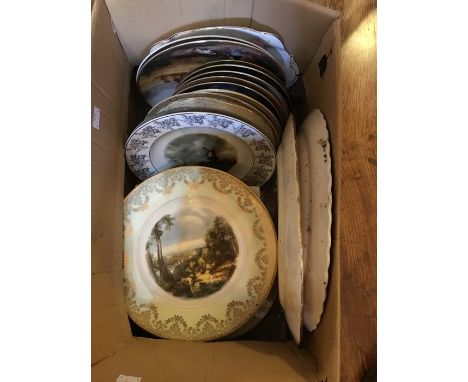 Assorted ceramic plates including Royal Interest examples