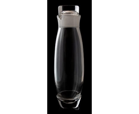 A late 20th century Swedish Orrefors glass decanter, 29cm high, with stopper, signed to underside.Condition : No damage or re
