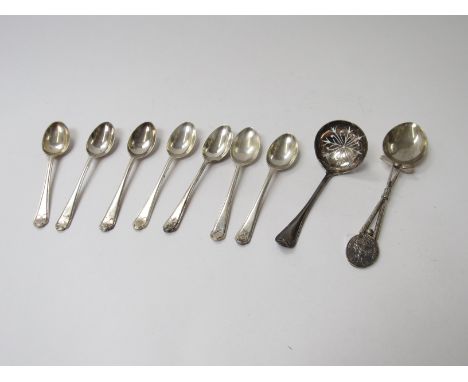 A set of eight George V silver coffee spoons with crossed golf club design to the handles, Sheffield 1933 by Walker &amp; Hal