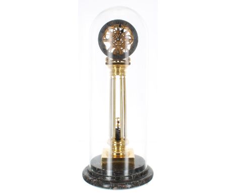 Good contemporary ormolu and black marble pillar mantel clock,&nbsp;the 4" white chapter ring inscribed Wu Smith, Musselburgh