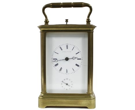 French repeater&nbsp;Grande Sonnerie carriage clock with alarm and striking on a bell, inscribed 2180 on the movement back pl