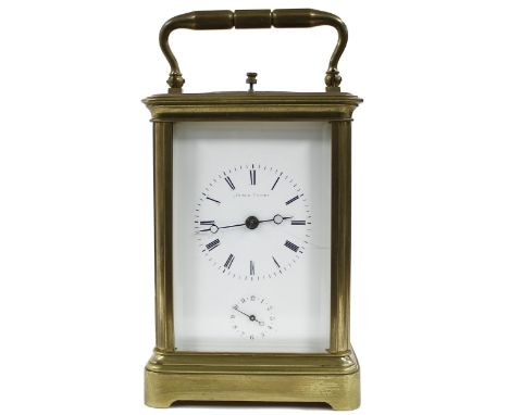 French repeater&nbsp;Grande Sonnerie carriage clock with alarm and striking on a bell, inscribed 2180 on the movement back pl