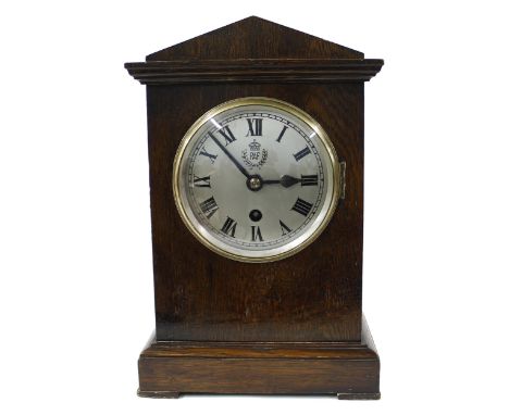 Good RAF single fusee officers' mess mantel clock, the movement back plate stamped SM &amp; Co, 1939, no. 11603, the 5.25" si