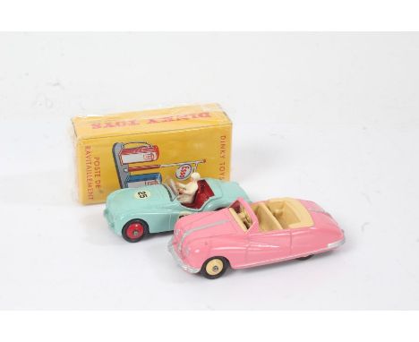 French Dinky Toys, Mattel 2013 reissue, 49 D Poste De Ravitaillement, boxed, together with Triumph TR2 and Austin Atlantic, b