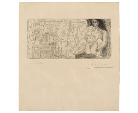 Pablo Picasso (1881-1973)Peintre et modèle a l'Ottomane; Dans l'Atelier: Peintre, modèle et Spectatrice (Bloch 1131, 1139; Ba