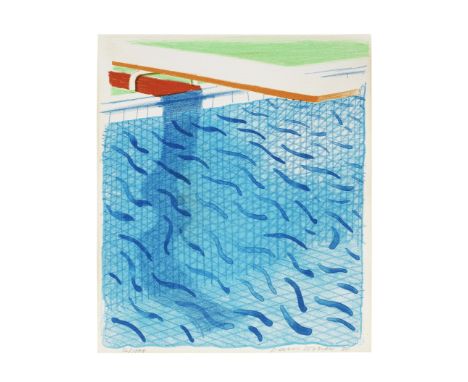 David Hockney (British, born 1937)Pool Made with Paper and Blue Ink for Book (M.C.A. Tokyo 234) Lithograph in colours, 1980, 