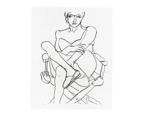 Richard Diebenkorn (1922-1993)Seated woman in chemise Lithograph, 1965, on wove paper, signed with initials, dated and number