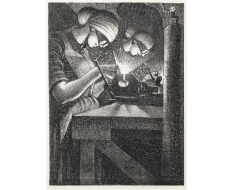 Christopher Richard Wynne Nevinson A.R.A (1889-1946)Acetylene Welder (Black 17) Lithograph, 1917, on wove paper, signed, date