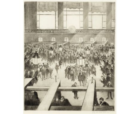 Christopher Richard Wynne Nevinson A.R.A (1889-1946)New York Stock Exchange (Black 76) Drypoint, 1921, on cream laid paper, a