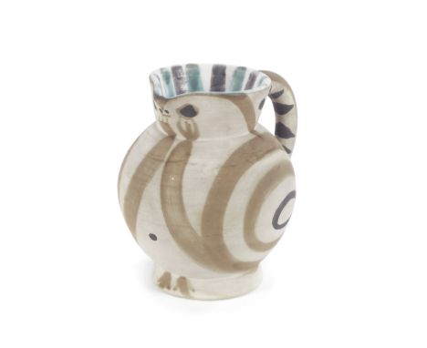 Pablo Picasso (1881-1973)Petite chouette (Ramié 83) stamped Madoura Plein Feu/D'Apres Picasso (underneath)white earthenware c