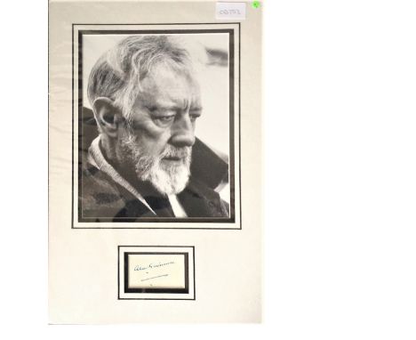 Alec Guinness Star Wars signed authentic autograph photo display. A 20cm x 25cm photo double 3D mounted using acid free mount