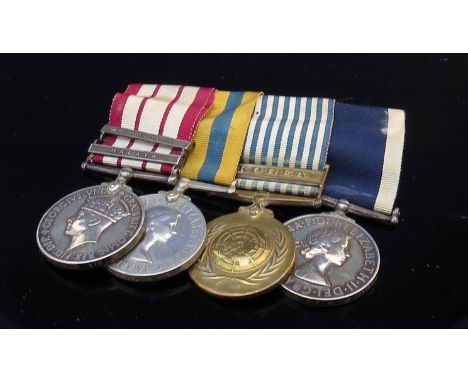 A post war medal group of four to P/J.X. 760132 D.A.B. PLUMB SIG R.N. and C.Y. H.M.S. OSPREY (RNAS PORTLAND), a Royal Navy Ai