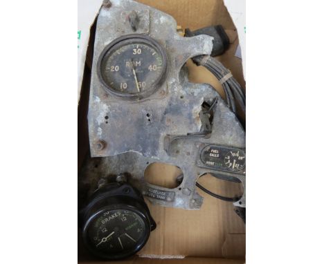 A quantity of Hawker Tempest instruments including engine speed indicator, fuel gauge etc