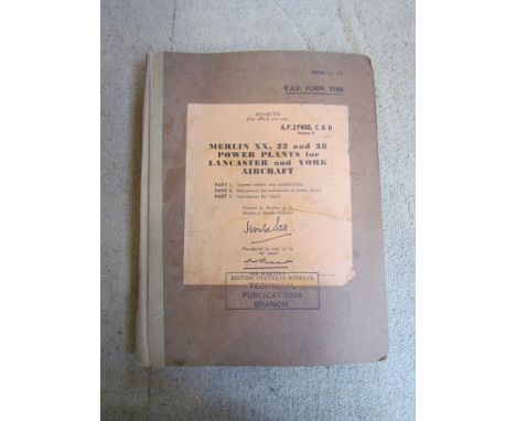 A WWII Merlin 20XX engine power plant manual 