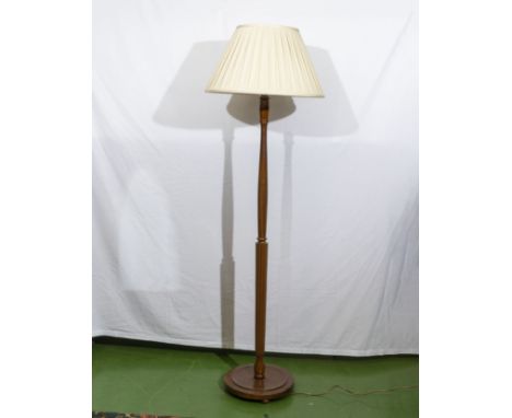 A standard lamp and shade