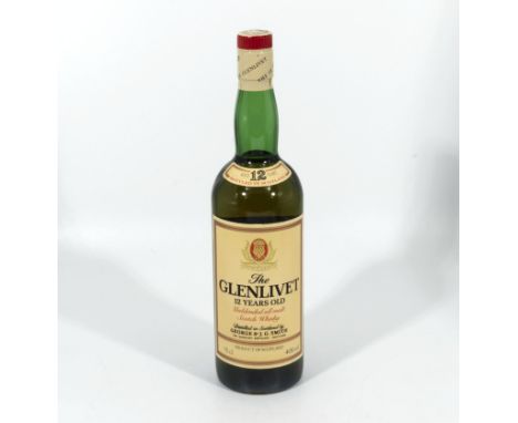 A bottle of Glenlivet 12 year old Scotch whisky 40% vol/ 75cl.
