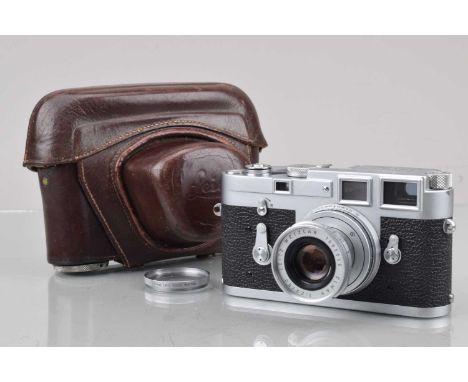 A Leitz Wetzlar Leica M3 Rangefinder Camera, serial no 1014743, 1960, single stroke, shutter working, range finder working, s