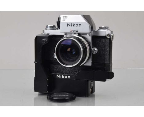 A Nikon F Photomic FTN SLR Camera, chrome, serial no 7349601, shutter working, finder responsive, self timer working, self ti