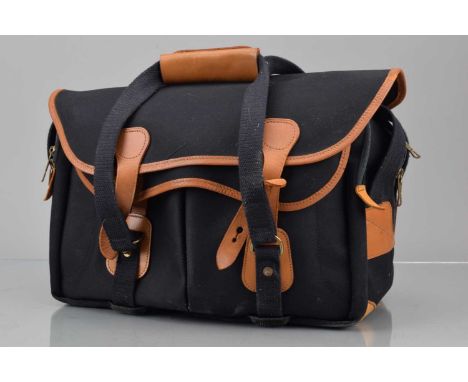 A Billingham Camera Bag, black canvas, L 35cm, W 20cm, H 25cm approx, some wear from use, G