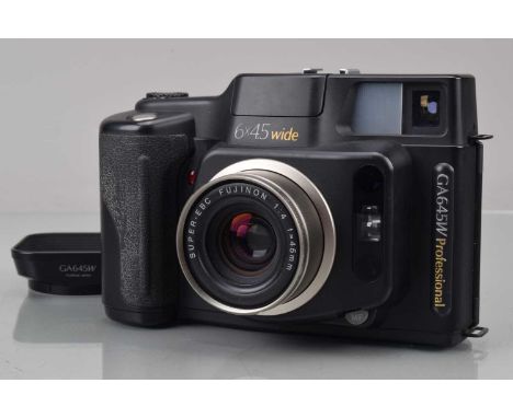 A Fujifilm GA645W Professional 6 x 4.5 Wide Camera, serial no 2090332, shutter working, flash working, responsive in settings