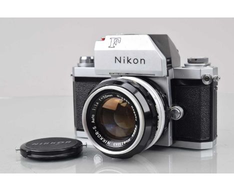 A Nippon Kogaku Nikon F Photomic T SLR Camera, serial no 6708135, shutter working, finder meter responsive, self timer workin