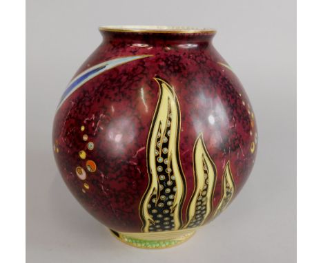 A Carltonware type lustre vase, decorated in Art Deco style, bearing mark to underside, 13cm high.