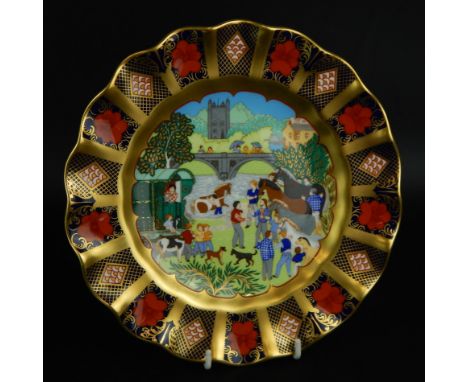 A Royal Crown Derby Appleby Fair plate, first in the series of three travelling fair plates exclusive to Carters, limited edi