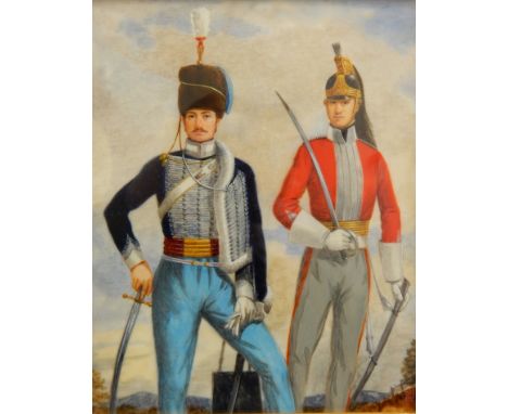 Michael Bartlett (1922-2008).  Capt 18th Hussars, 1815, officer 18th Dragoon Guards 1818, portrait miniature, monogrammed and