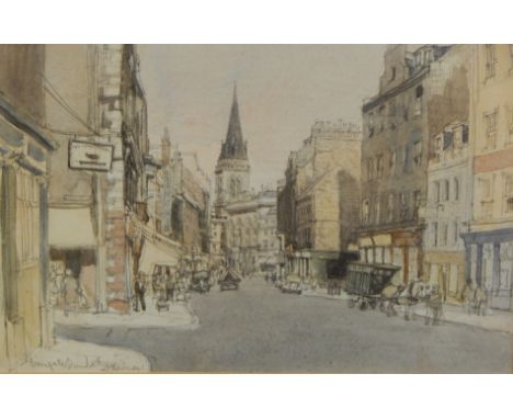 A P Nelson.  Gate Dundee, watercolour, signed, 19cm x 27cm