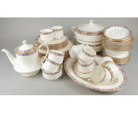 A Royal Albert Hyde Park pattern part dinner and tea service, to include a pair of tureens and covers