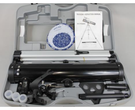 A 262 power telescope, with tripod, in a fitted case