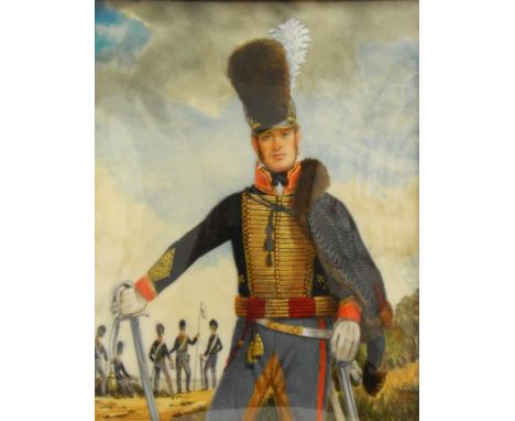 Michael Bartlett (1922-2008).  Unknown officer, portrait miniature, monogrammed and dated 1997, 12cm x 10cm.