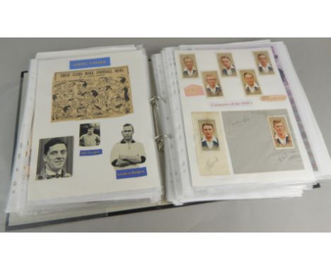 An album containing a number of items of sporting memorabilia, to include Manchester City 1934, bearing signatures of various