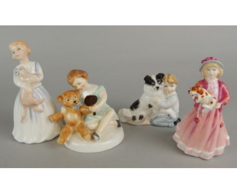 Four Royal Doulton porcelain figures, My Teddy, Best Friends, My First Figurine & My First Pet