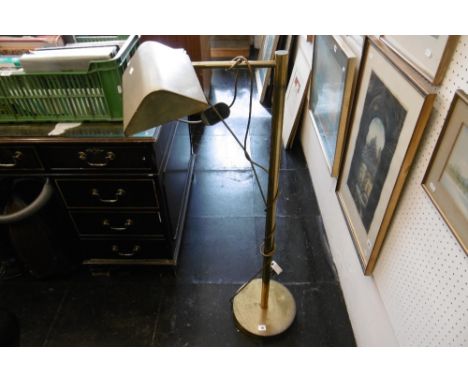 A VINTAGE BRASS ADJUSTABLE STANDARD LAMP