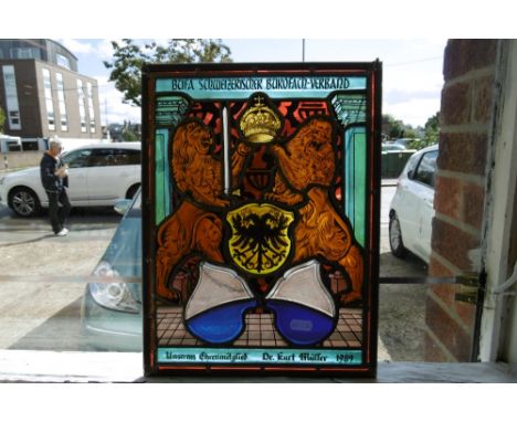 A DECORATIVE STAINED GLASS PANEL
