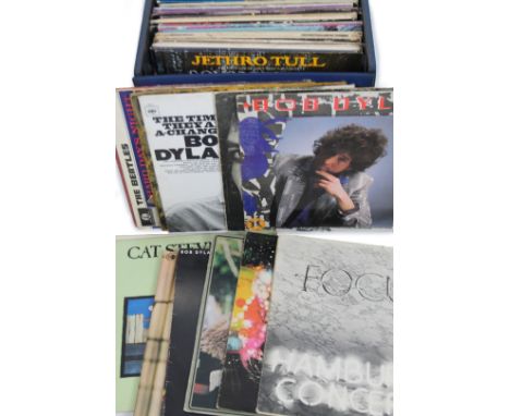 Records, 33rpm, etc., to include Focus, Santana, Bob Dylan, Cat Stevens, Jethro Tull, The Clash, Average White Band, various 