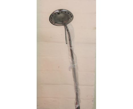 *An as new adjustable electrical standard lamp, with domed shade on cylindrical stem and circular foot, 166cm H.