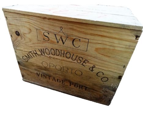 A case of vintage port, Smith Woodhouse &amp; Co, 1979 vintage, in a pine crate.  (12 bottles)