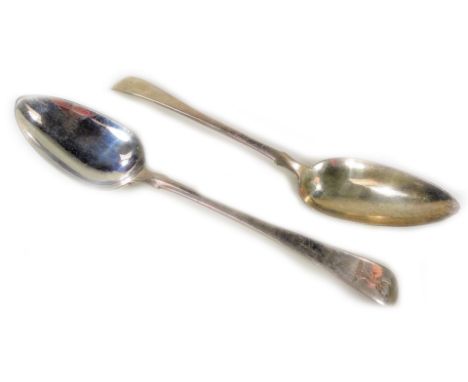 A pair of George III Scottish silver tablespoons, old English pattern with stags head motif, Edinburgh 1811, 21cm W, 4oz. (2)