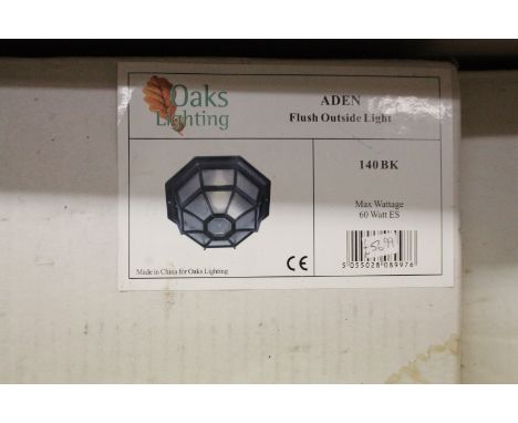 *Various as new indoor and exterior lighting, Oaks Lighting Aden outside light, halogen flood light etc. (4, boxed).