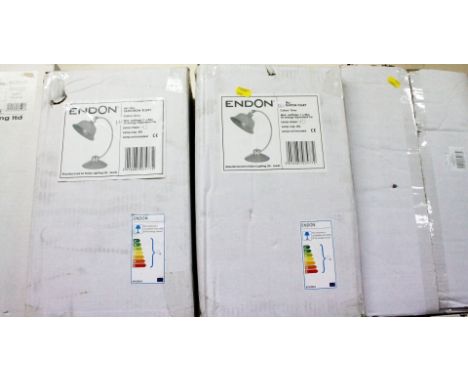 *Various as new Endon and other light fittings, table lamp, etc,  38cm H, etc. (4, boxed)
