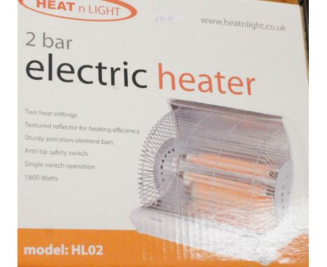 *Two as new indoor heaters, to include HLO2 heat and light electric heater, etc.  (2, boxed)