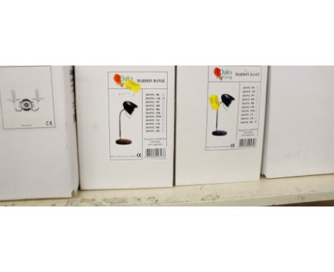 *Various as new electrical items, to include a Allegra wall bracket, Oaks Lighting Madison Range angle point lamp, 22cm H.  (