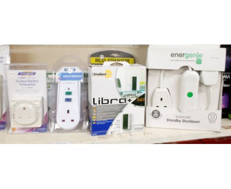 *Various as new electrical items, to include Timeguard 24H electric clock timer, circuit breaker, RCD adaptor, Friedland Libr