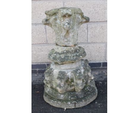 A Gothic design stone ecclesiastical finial, believed to be from St Wulfram's Church, Grantham, with a shaped top, inverted l