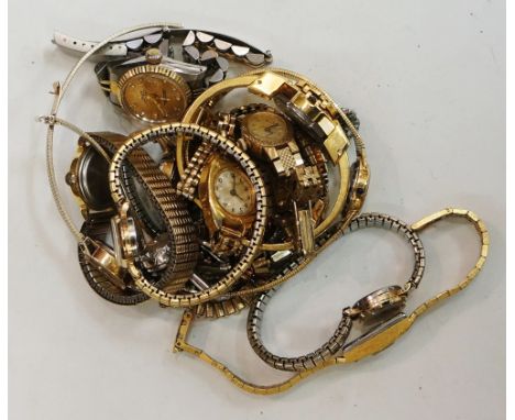 A selection of ladies watches, several with quartz movements, to include example by Timex, Rotary, Sekonda, a faux Rolex, etc